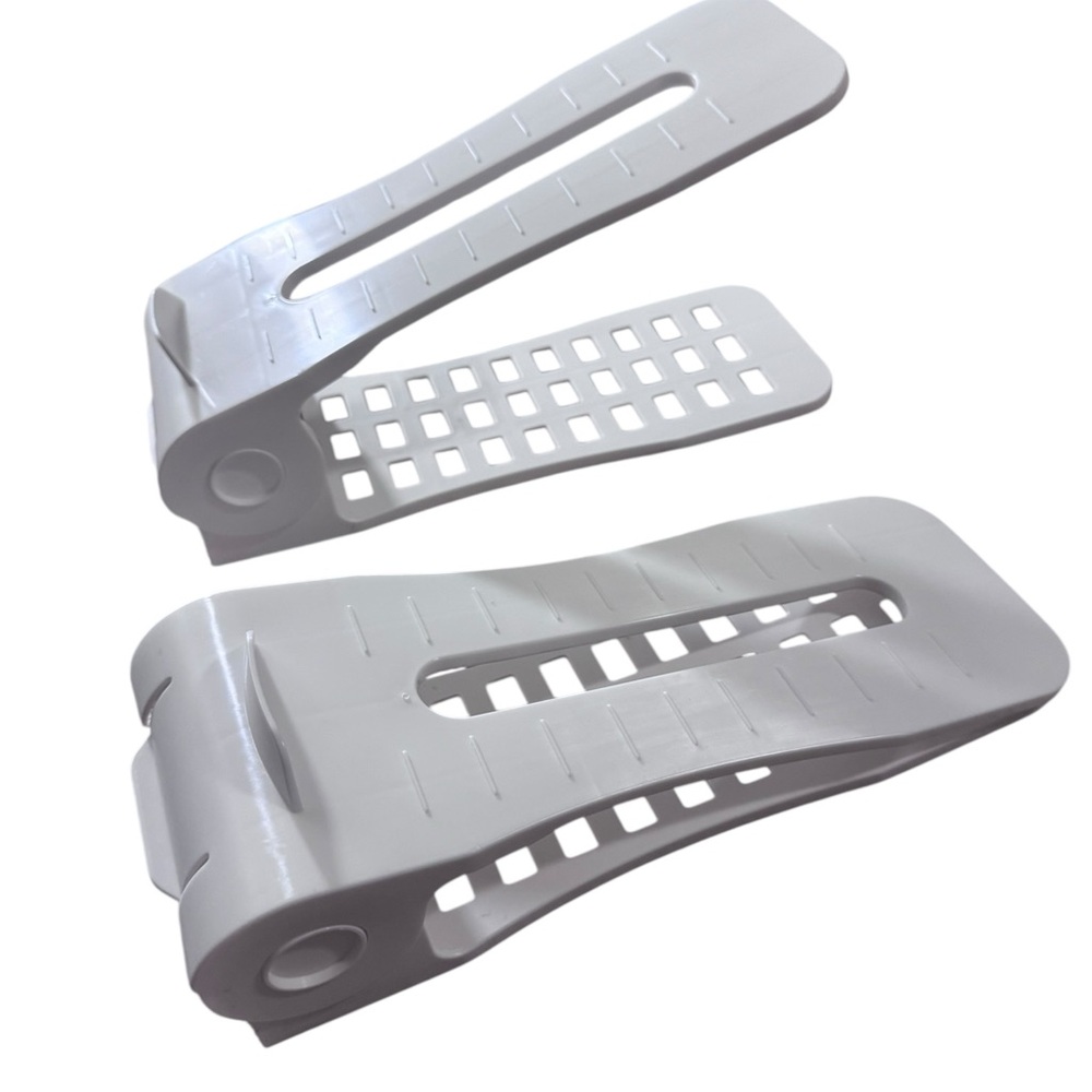 Adjustable White Shoe Organizer (2)